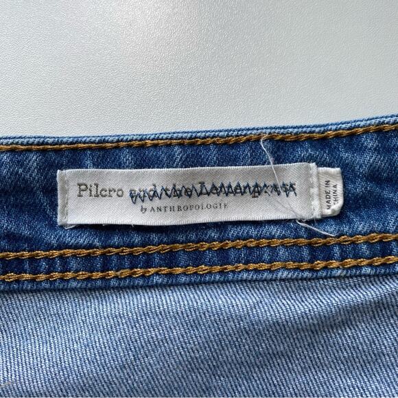 Pilcro High Rise Embroidered Boyfriend Jeans Medium Blue Size 28 Boho Distressed - Picture 10 of 15